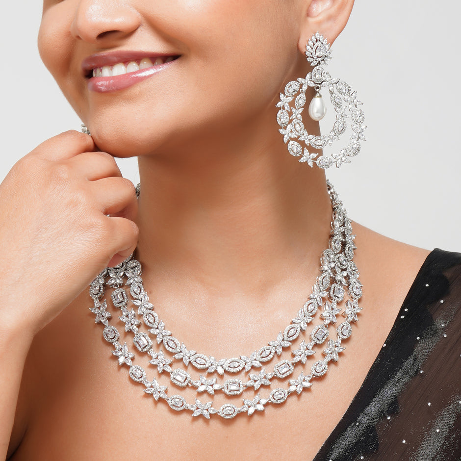 Rosy Drizzle Designer Necklace
