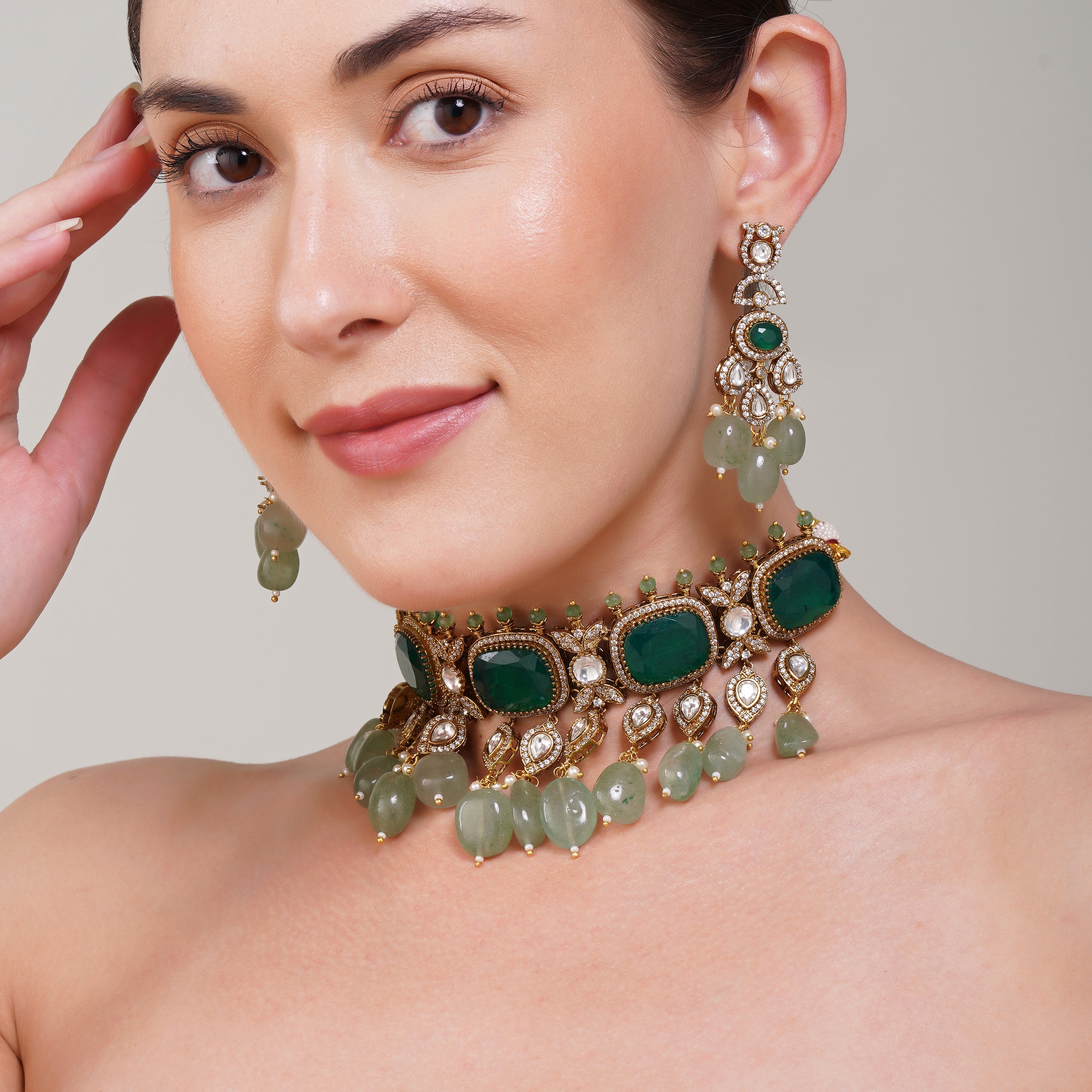 Diya Kundan Necklace Set