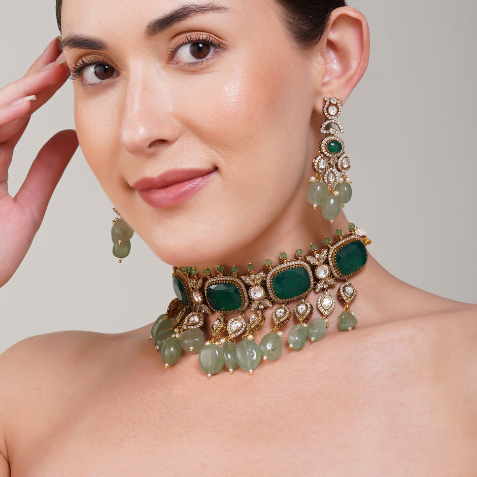Diya Kundan Necklace Set