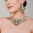 Janhavi Emerald  Kundan Necklace Set