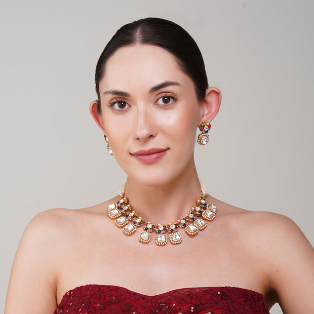 Aahana Multi  Kundan Necklace Set