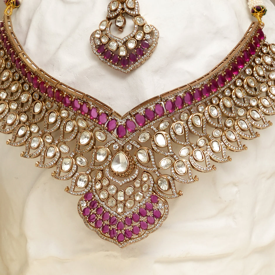 Sowmya Ruby  Kundan Necklace Set