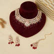 Purnima Ruby Kundan Meena Kundan Necklace Set