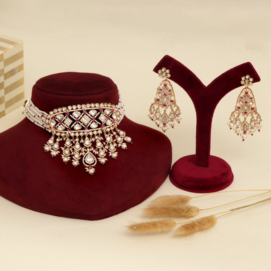 Ahika  Kundan   Necklace Set