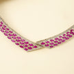 Aira  Ruby Statement Necklace Set