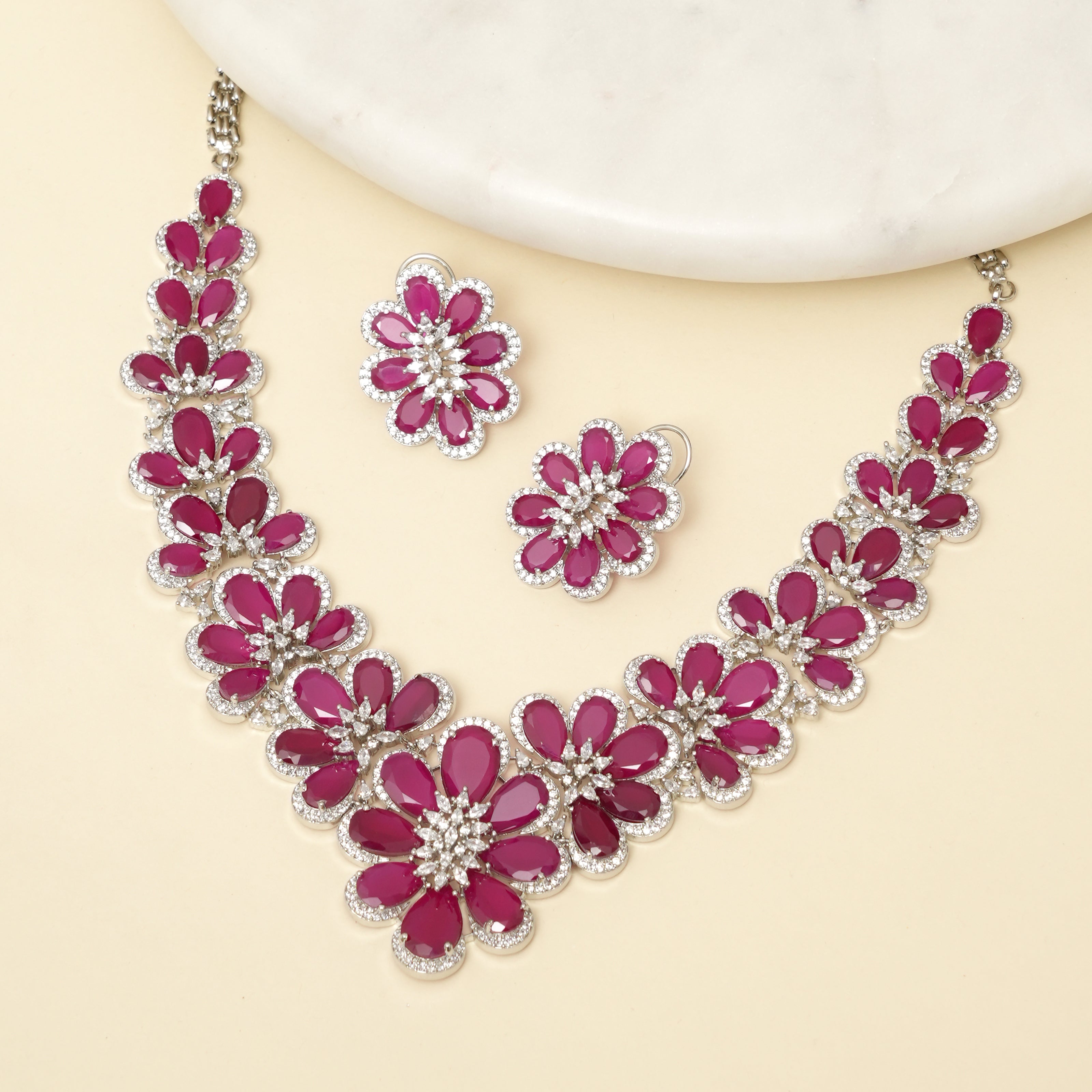 Rajeshri Petals Necklace Set