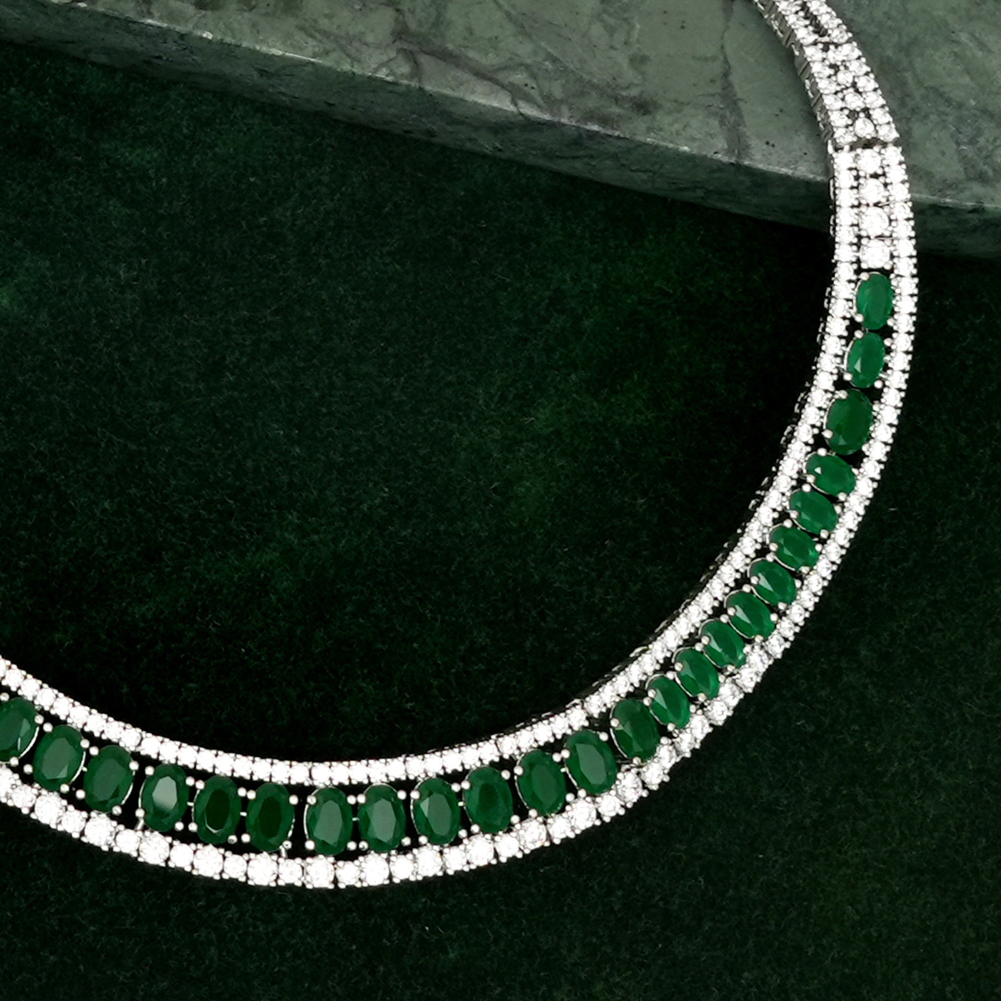 Nandini Emerald Green Necklace Set