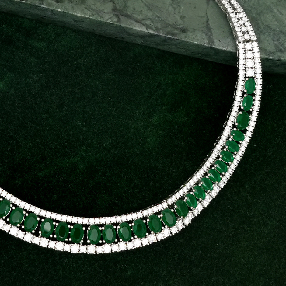 Nandini Emerald Green Necklace Set