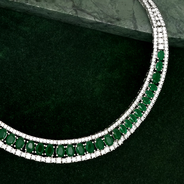 Nandini Emerald Green Necklace Set