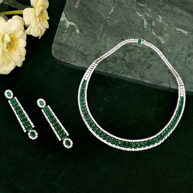 Nandini Emerald Green Necklace Set